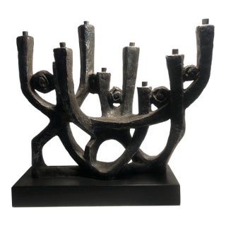 1970s Abstract Burtalist Mod Art Menorah Klara Sever for Austin Productions For Sale