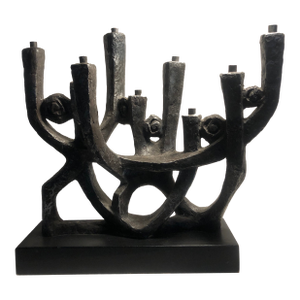 1970s Abstract Burtalist Mod Art Menorah Klara Sever for Austin Productions