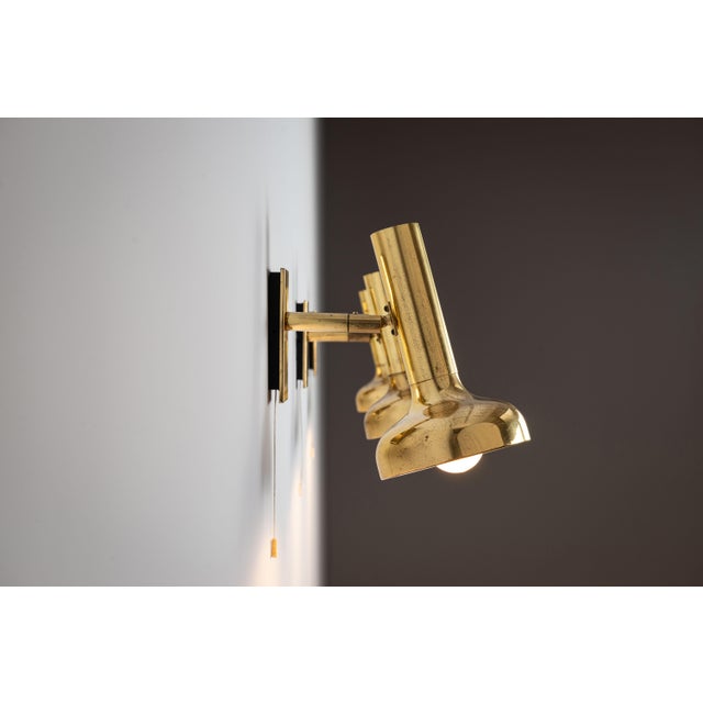 Vintage Brass Adjustable Wall Lamps, 1970s, Set of 3 For Sale - Image 14 of 18