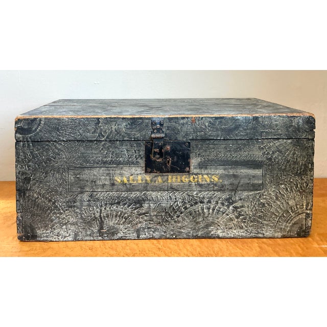 Vintage Hand Painted Wooden Trunk For Sale In West Palm - Image 6 of 12