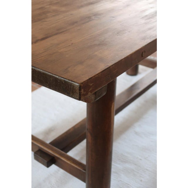Brutalist Dining Table in Pine attributed to Georges Robert, France, 1960s For Sale - Image 11 of 14