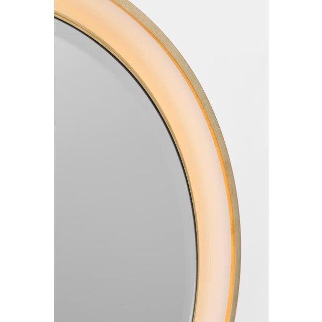 Thomas O'Brien for Visual Comfort Signature Tricia 24" Illuminated Round Mirror in Matte White and Gild For Sale - Image 9 of 12
