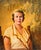 This elegant antique oil painting on board captures the poised likeness of a refined young woman, rendered with remarkable...