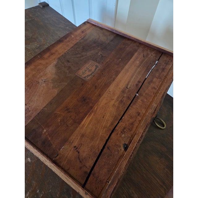 Antique Mission Oak Arts & Crafts Desk / Library Table With Built-in Bookcases (Circa 1900s) For Sale - Image 12 of 13