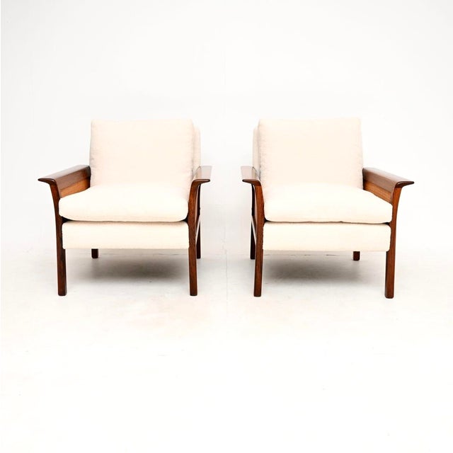 A gorgeous pair of vintage Scandinavian armchairs by Knut Sæter for Vatne Mobler. They were made in Norway and date from...