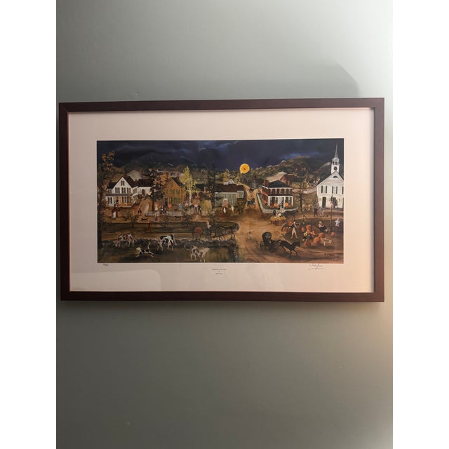 "Pumpkins on the Green" Will Moses Signed & Numbered Limited Edition Custom-Framed 1990s Print For Sale - Image 11 of 11