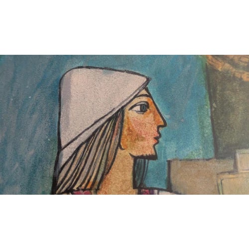 Framed Matted Painting by Aharon Shevo: A Cover Illustration for the Book: "Tales of the Prophet Samuel: Retold for Jewish Youth".1969 For Sale In New York - Image 6 of 18