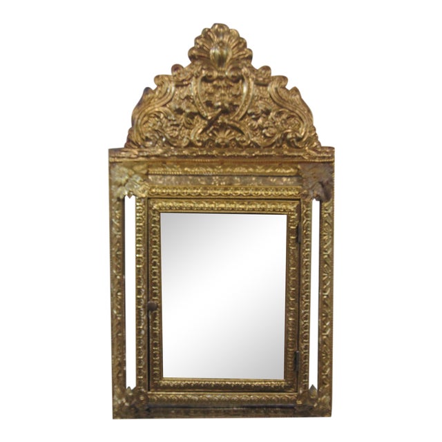 Italian Rococo Mirrored Brass Medicine Chairish
