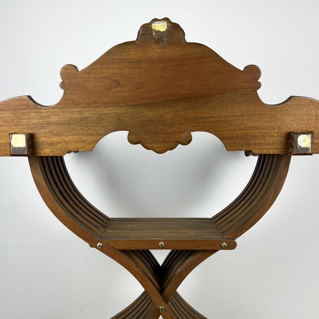 Wood Florentine Renaissance Savonarola Chair in Carved Wood For Sale - Image 7 of 11