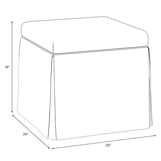 Not Yet Made - Made To Order Dyer Otomi Print Skirted Storage Ottoman For Sale - Image 5 of 5