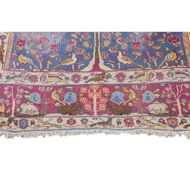 Late 18th Century Antique Persian Tehran Rug 4'9'' x 7'2'' For Sale - Image 10 of 12