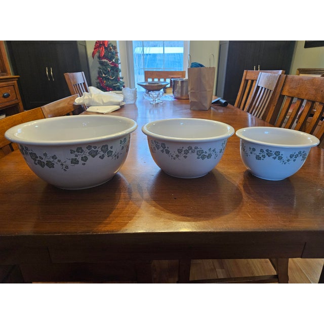 Mid-Century Modern Vintage Corelle Coordinates Callaway Ivy Mixing Bowl Set For Sale - Image 3 of 6