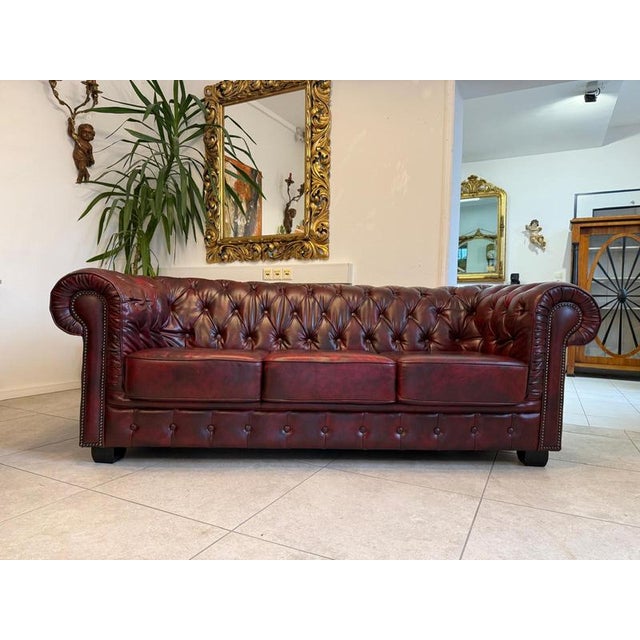 Chesterfield Leather Sofa Set, Set of 3 For Sale - Image 13 of 18