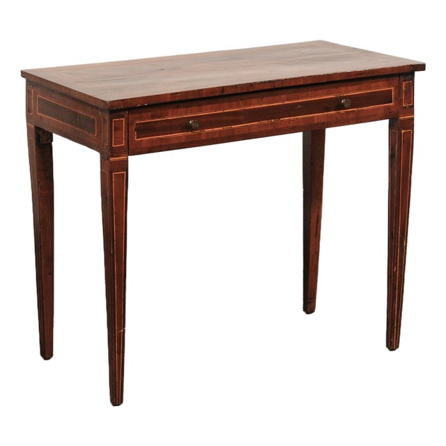 19th Century Italian Petite Console Table W/Drawer For Sale