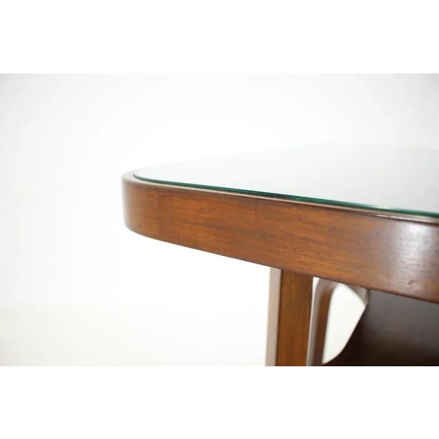 Coffee Table in Walnut with Glass Top, Czechoslovakia, 1930s For Sale - Image 10 of 12