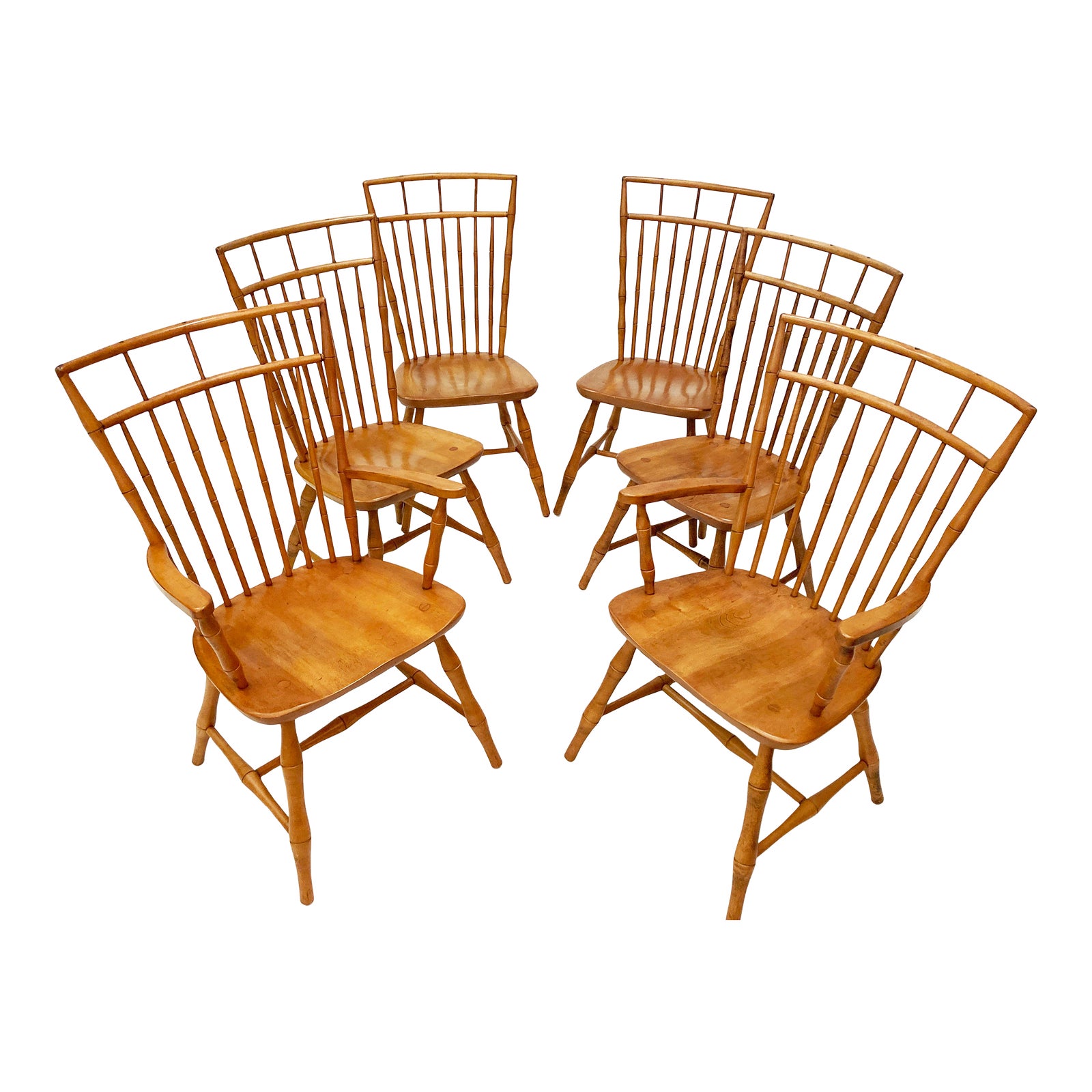 Mid Century Modern Nichols & Stone American Windsor Birdcage Maple