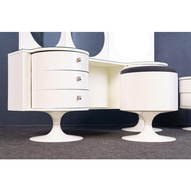 Vintage Chest of Drawers with Mirror, Stool and Chair, 1970s, Set of 3 For Sale - Image 14 of 18