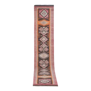 1960s Vintage Turkish Kilim Runner - Stair Kilim 3'3'' X 15'