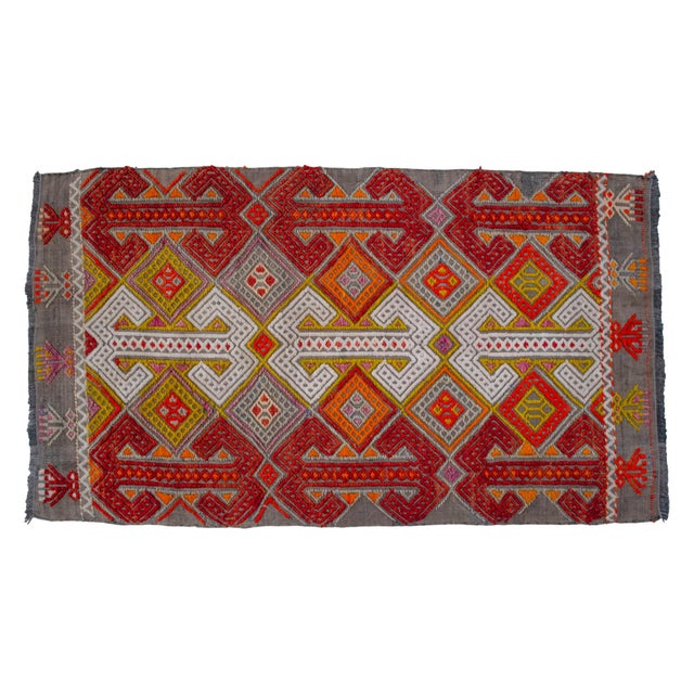 Textile Hand-Made Braided Turkish Small Rug Jajim Kilim 1960s Accent Rug - 1′7″ × 2′9″ For Sale - Image 7 of 12