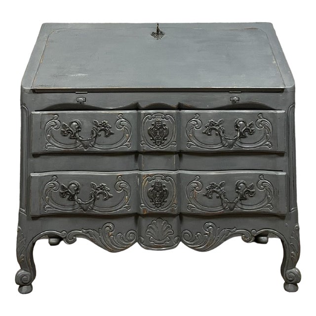 Slope Desk or Scriban Chest of Drawers in Lacquered Wood, 1920s For Sale