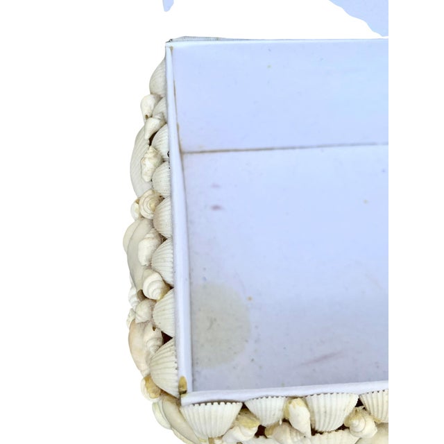 Vintage White Seashell Covered Box Sailor’s Valentine For Sale - Image 13 of 15