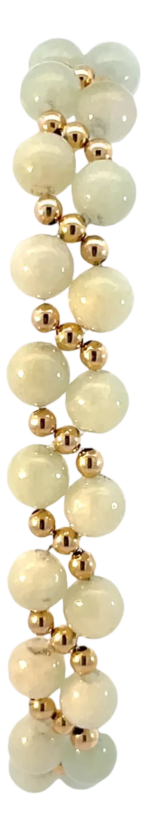 14k Yellow Gold Double-Strand Jade & Gold Bead Bracelet
