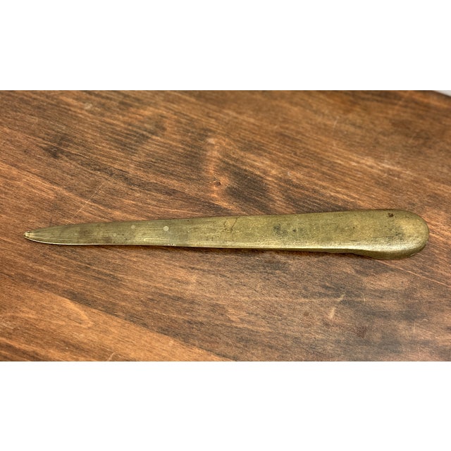 Metal 1920s Signed Henri Rischmann Art Nouveau Handmade Bronze Letter Opener For Sale - Image 7 of 15