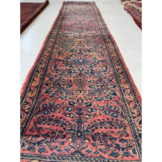 Name: OMBRE Botanical Sprays | Plush Mint Condition Flourishing Sarouk Runner Size: ~ 2.10 x 12 Age: Antique, C. 1930’s...