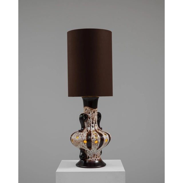 Brown 20th Century German Ceramic Table Lamp For Sale - Image 8 of 12