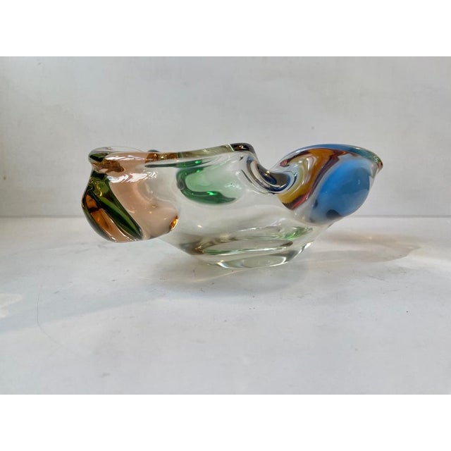 Rainbow Art Glass Dish by Frantisek Zemek for Mstisov, Czech, 1960s For Sale - Image 10 of 11
