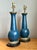 Cerulean Vintage Blue Gilt Accented Table Wood Half Lamps - Pair For Sale - Image 8 of 11