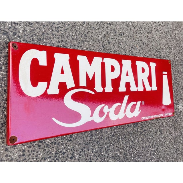 Metal Campari Sign in Enameled Metal For Sale - Image 7 of 8