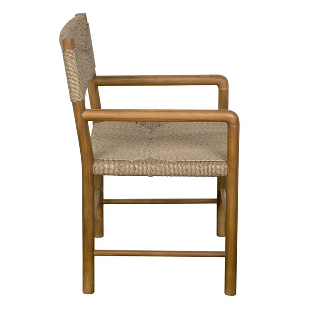 Mid-Century Modern Franco Arm Chair, Teak with Synthetic Woven For Sale - Image 3 of 6