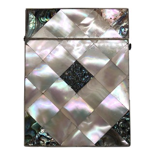 19th Century English Victorian Mother of Pearl Card Case For Sale