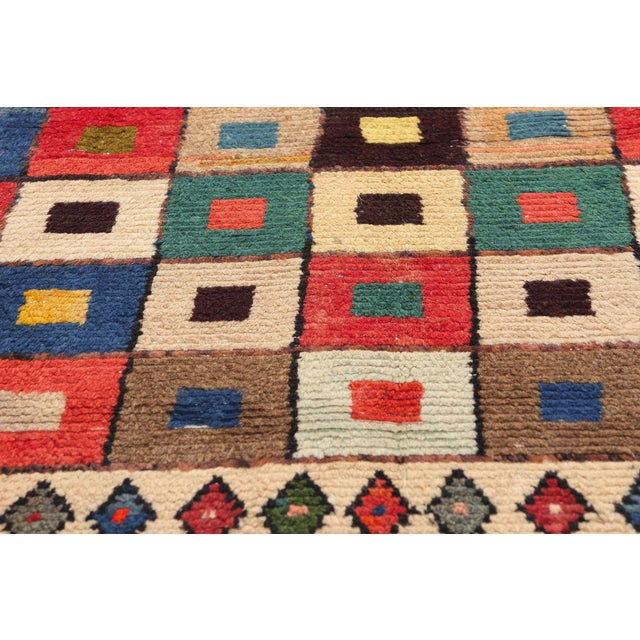 Mid 20th Century Vintage Persian Lori Checkerboard Rug - 03'10 X 06'01 For Sale - Image 5 of 9