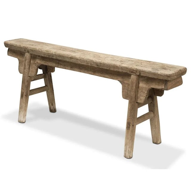 Antique Elm Bench, 1800s For Sale - Image 5 of 5