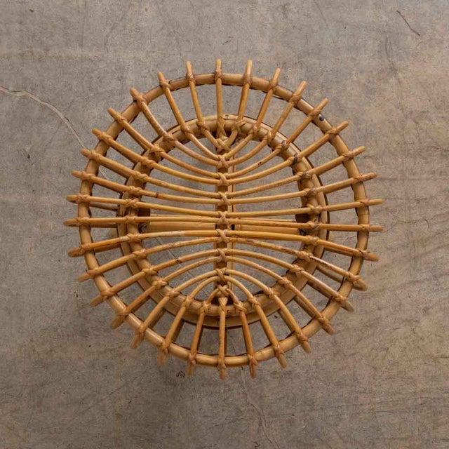 Pair of 1960s Italian Rattan Stools in the Style of Franco Albini For Sale - Image 11 of 12