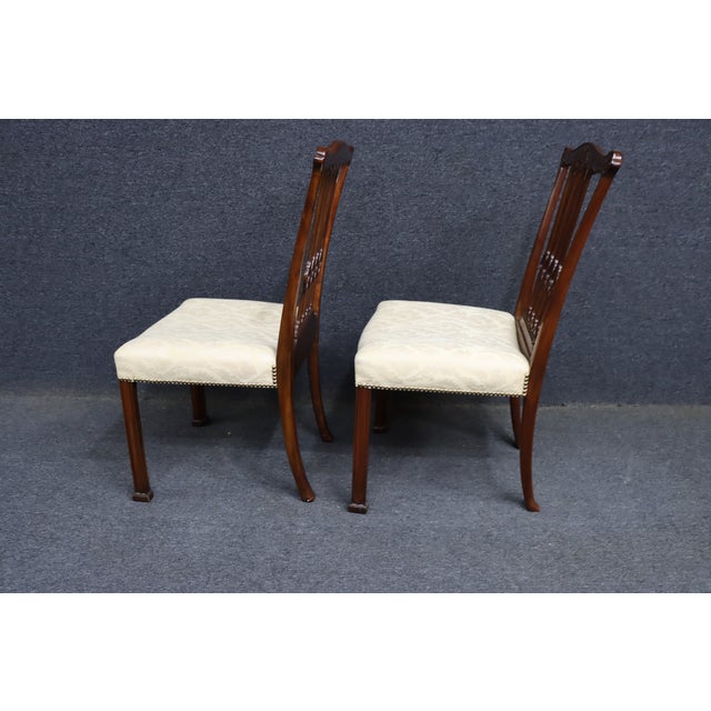 Pair of John Widdicomb Chippendale Style Mahogany Dining Chairs For Sale - Image 9 of 14