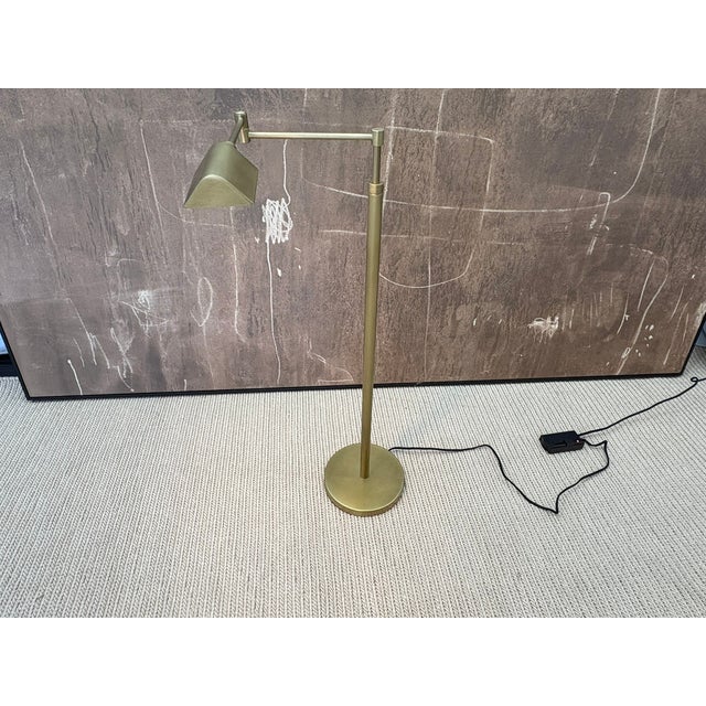 Rh Métier Task Floor Lamp Lacquered Burnished Brass | Adjustable Swing Arm | Dimmable Task Lighting For Sale - Image 15 of 18