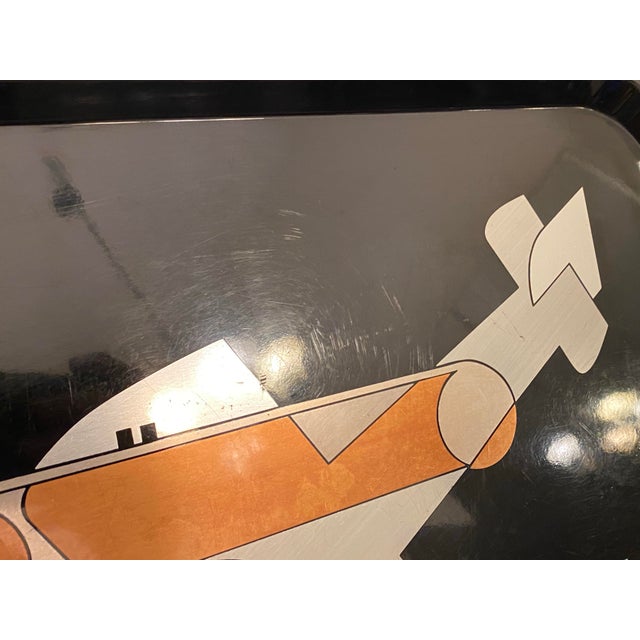 George Switzer Vintage 1932 Art Deco George Switzer Micarta Westinghouse Dynamic Airplane Tray For Sale - Image 4 of 11