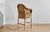 Handwoven Malawi Cane Bar Stool in Classic Weave With White Linen Cushion For Sale - Image 4 of 7