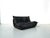Animal Skin French Togo 2-Seater Sofa in Black Leather attributed to Michel Ducaroy for Ligne Roset, 1970s For Sale - Image 7 of 12