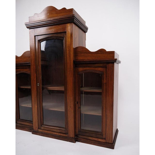 Wall-Hung Display Cabinet in Hand Polished Mahogany, 1890s For Sale - Image 4 of 9