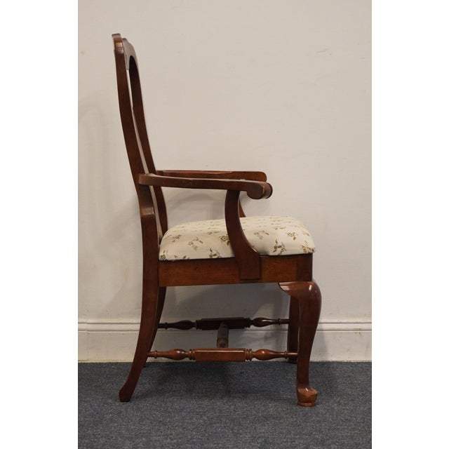 Late 20th Century Keller Furniture Solid Cherry Traditional Style Splat Back Dining Arm Chair For Sale - Image 5 of 10