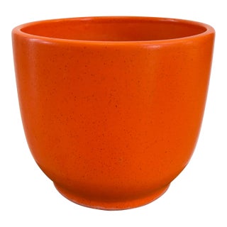 1960s Gainey Pottery Planter in Speckled Orange For Sale