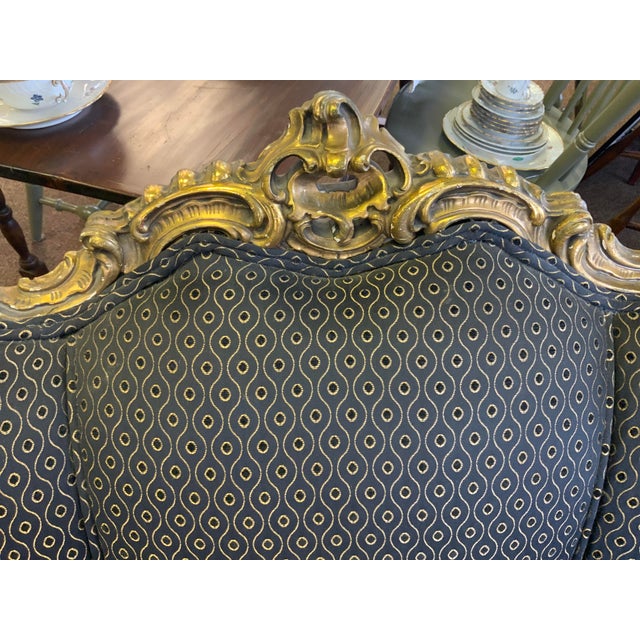 Circa 1900’s Pair of Carved and Gilt Rococo Bergere Chairs For Sale - Image 14 of 14