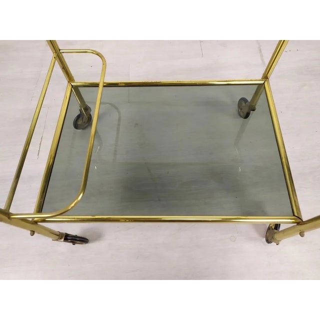 Vintage Gold Brass Bar Cart, 1960s For Sale - Image 13 of 17