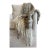 Handwoven Wool Fiber Art Throw Blanket Gray Cream Chunky Fringe Boho Textile For Sale
