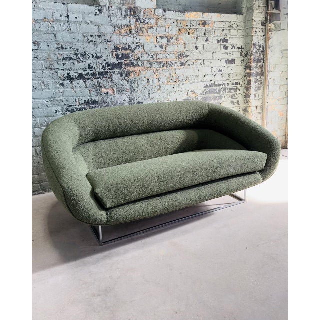 1960s Milo Baughman Floating Sofa W/Chrome Base, 1960 For Sale - Image 5 of 8