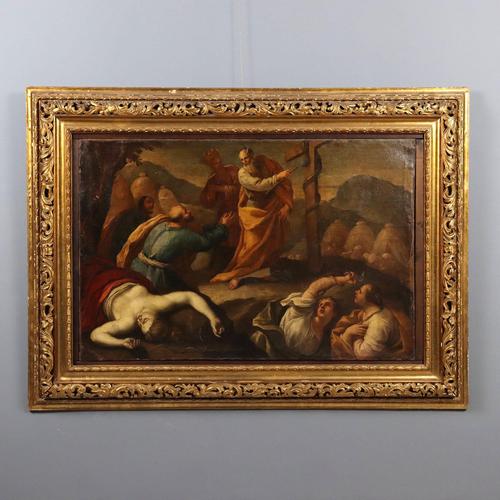 Moses and the Bronze Serpent, 1600s, Oil on Canvas, Framed For Sale - Image 14 of 14